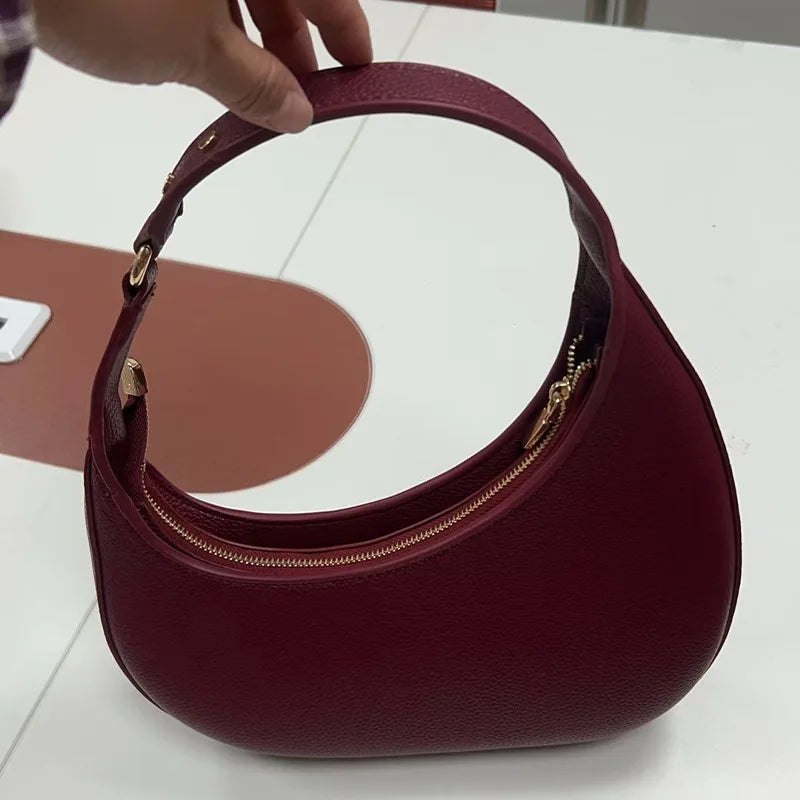 iBEKEEN | Minimalist Crescent Leather Bag