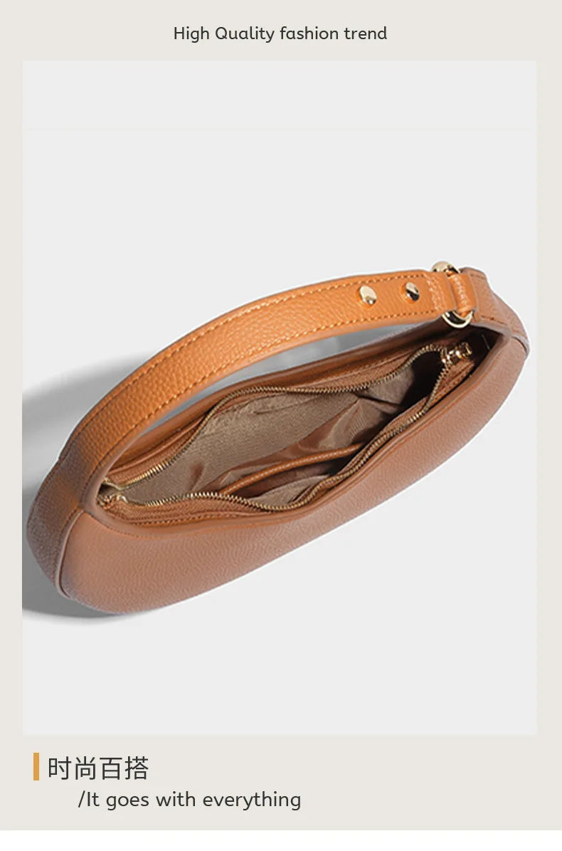 iBEKEEN | Minimalist Crescent Leather Bag